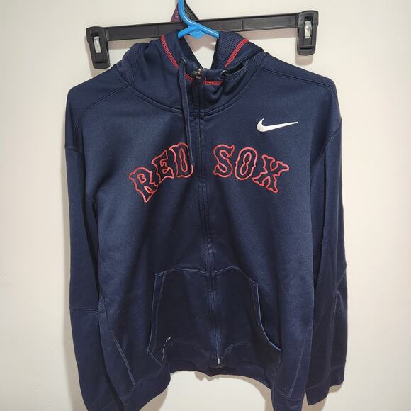 Nike Therma Fit Boston Red Sox MLB Blue Full Zip Up Hoodie Mens Size Large - Picture 1 of 11